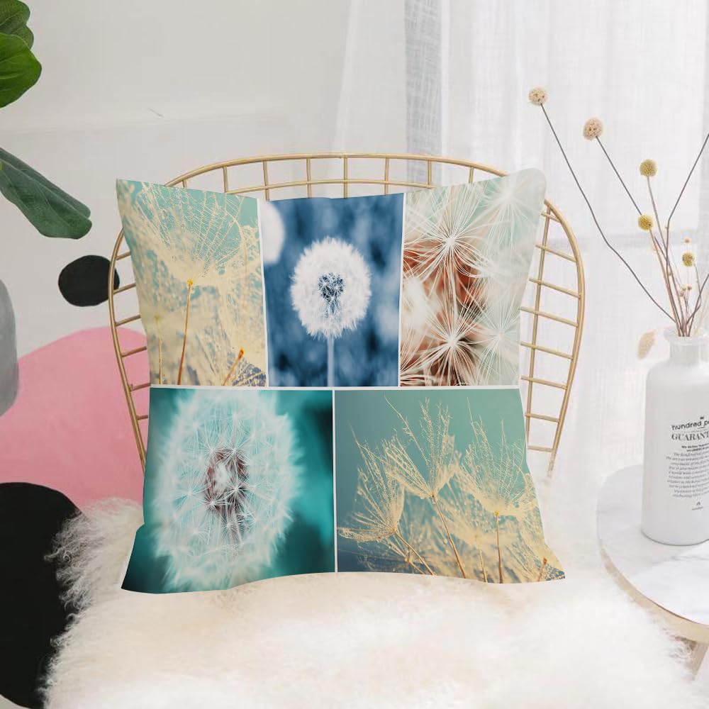 HYOSXW Cushion Cover,Throw Pillow Case Home Decorative for Living Room Bedroom Sofa Chair 16X16 Inch,A series of beautiful images of dandelion that capture the ephemeral charm of t,Pillowcase 40X40cm