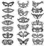 20 Máscara de Encaje，Mascarada Cosplay Máscaras de Ojos ，Máscara Veneciana de Encaje Adecuado para Mascarada de Fiesta de Bar