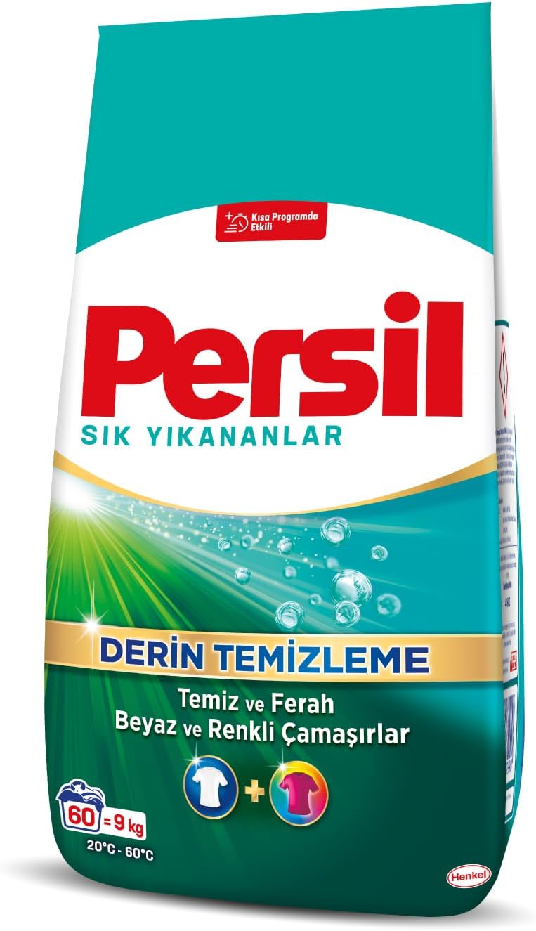 Persil Toz Sık Yıkananlar Çamaşır Deterjanı 9 Kilogram 60 Yıkama, Sık Yıkananlar 9kg