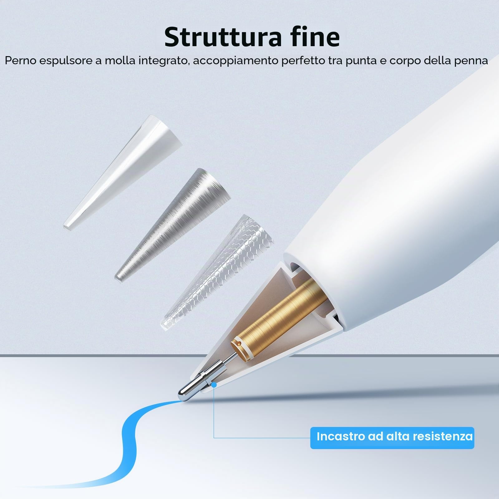 Punta per Apple Pencil 1a/2a Generazione 4 Pezzi Accessori di Ricambio iPencil Alta Sensibilità