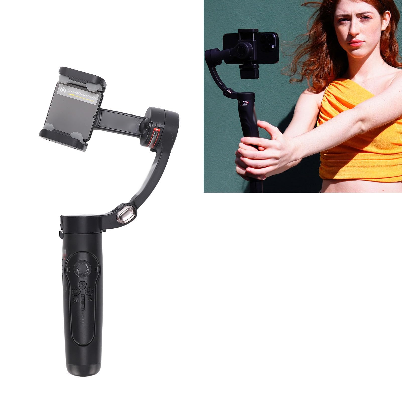 Bnineteenteam Estabilizador de Teléfono para Grabación de Vídeo, Diseño Plegable, Duración de Batería de 5 a 8 Horas, Vlogging y Fotografía de Viajes