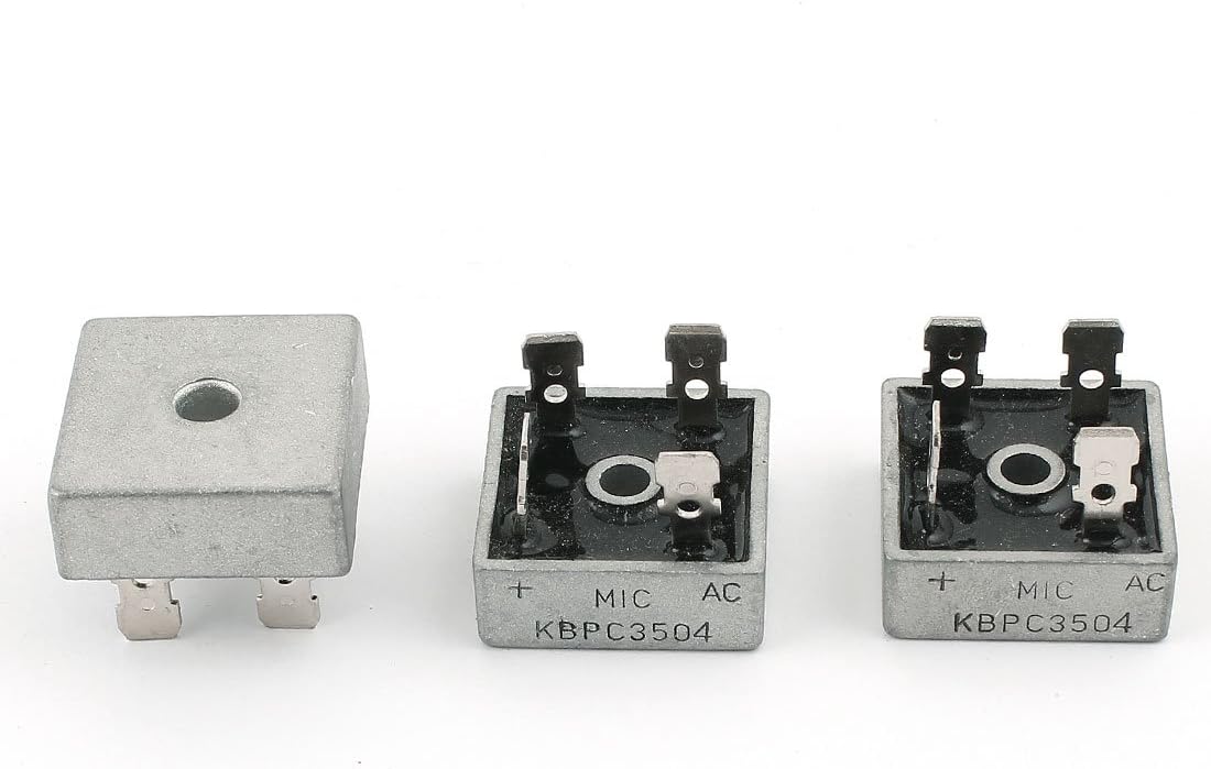 Uxcell a15030300ux0174 KBPC3504 35A Metal Case High Current Single Phase Diode Bridge Rectifier, 400V, 3 Piece