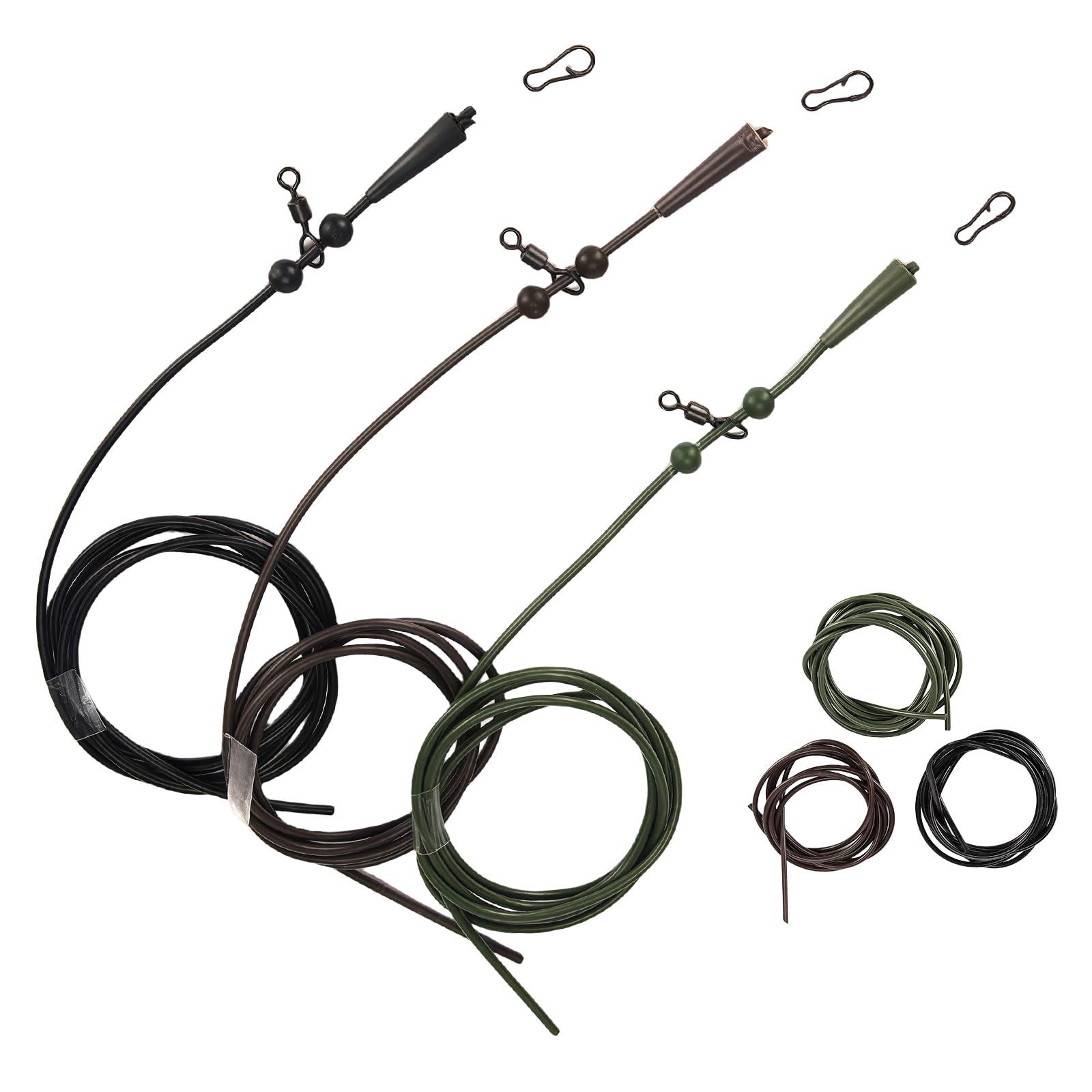 Maxtonser 6PCS Helicopter Hair Rigs Pre Rigged Tube Tied Fishing Rigs Fishing Equipment Accessories Tackle Links