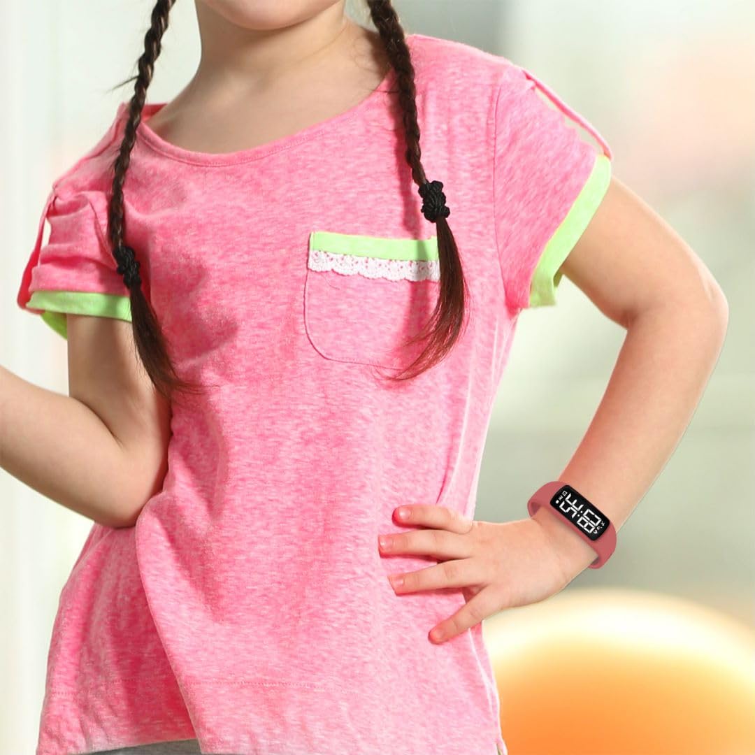 aswan watch Reloj Digital para Niñas y Niños con Cronómetro,Podómetro,Distancia y Calorías sin APPs ni Móvil,Calendario,Despertador-Reloj Fitness Tracker Infantil con Correa de Silicona