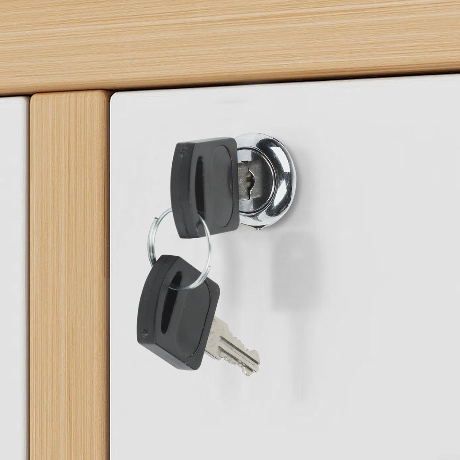 Triple Lock File Cabinet Lock with Door Lock Rod, Heavy Duty Zinc Alloy Furniture Central Lock, Includes 2 Keys for Enhanced Office Storage Security and Easy Control(Long)