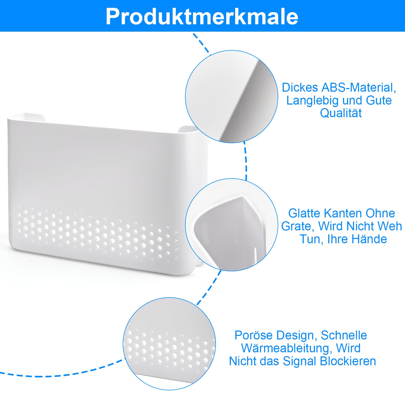 APOMOONS Router ukryta boxa do przechowywania kabli ściennego regału wifi dekoracja ścianowa biały 25,6 x 17 x 5,4 cm