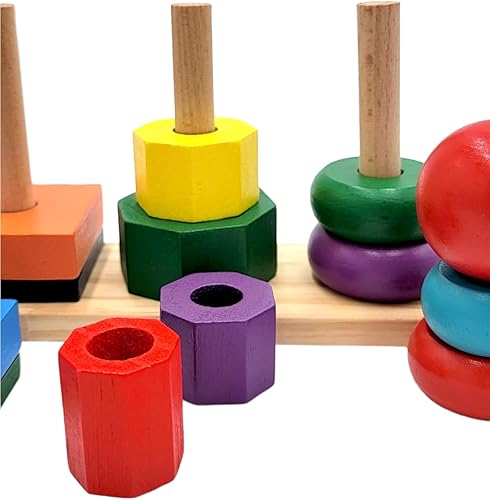 Miniatura 4 de Juguete educativo temprano de torre con forma de madera para niños pequeños y niños
