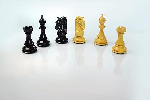 Miniatura 3 de Las mejores piezas de ajedrez de madera únicamente  Ajedrez de madera única hecha a mano con rey de 4.40 pulgadas, peones de juego de ajedrez en