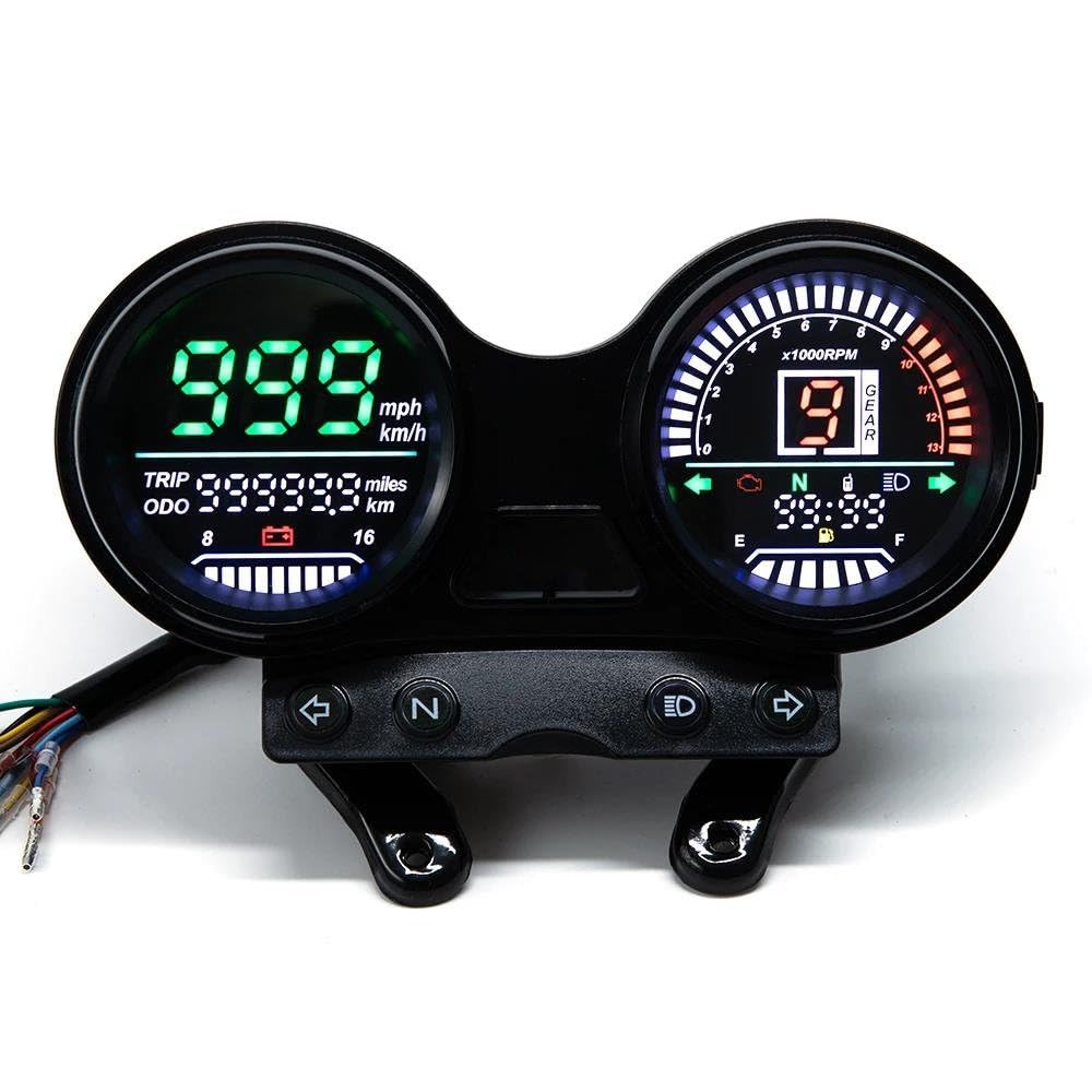Per YBR125 Ybr125 Moto Tachimetro Contachilometri Digitale RPM Impermeabile Strumento Con Staffa HRQCTIM