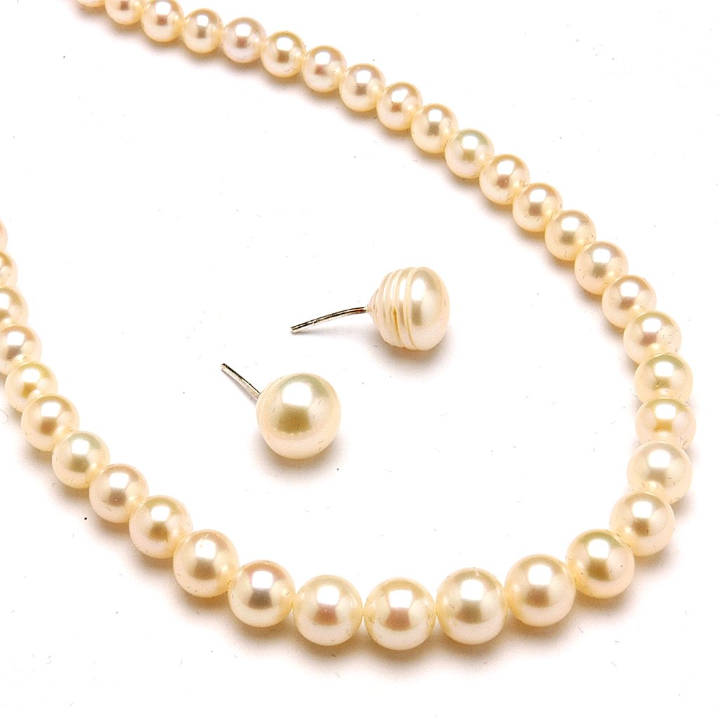 Pearl Resplendent Pearl Necklace Set For Women | Peach Round AA Freshwater Pearl 4-5MM | 16-18 Inches Length | With Certificate of Authenticity-image-12