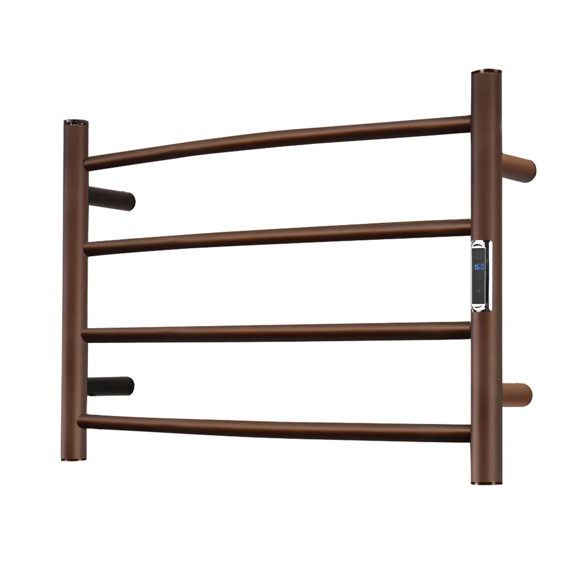 Photo 1 of SHARNDY Towel Warmer with Built-in Timer Bathroom Wall Mounted Bath Towel Heater Plug-in Electric Heated Towel Rack Stainless Steel Curved Round Oil Rubbed Drying Rack 16.54x23.62x5.51 inches ORB