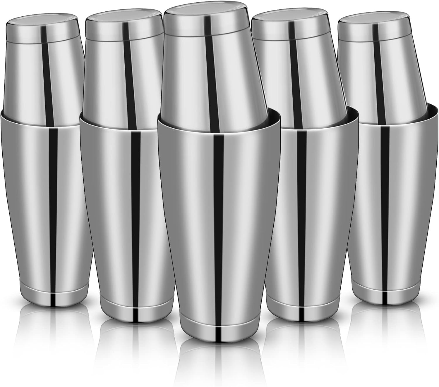 6 Pieces Cocktail Shakers Professional Bar Shaker Boston