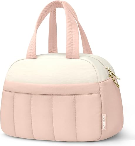 Miniatura 7 de Bolsa tote de almuerzo para mujeres, bolsa para laptop de 15.6 pulgadas con compartimento aislado para el almuerzo, tote de trabajo grande acolchado