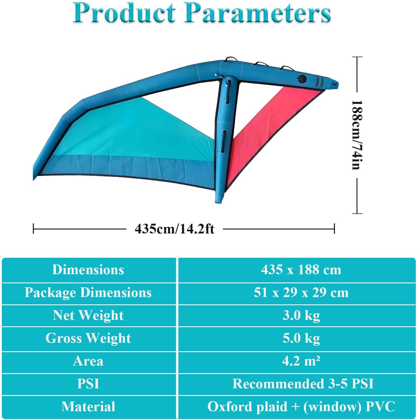 Oxford Cloth + Windsurf Sail PVC，Windsurf Sail for Adults，Inflatable Sailing Sail，360° Rotatable Base ，Visualization Window for Surfing & Water Play