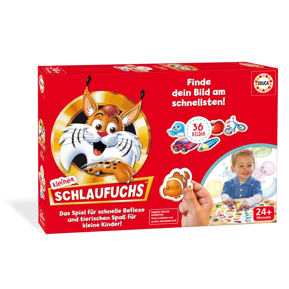 Educa - Spiel Schlaufuchs Kleiner 36 Bilder | Lernspiel | Familienspiel | Das Brettspiel für Kinder hilft, die visuelle Wahrnehmung und Reflexe zu schärfen | Familienspiele ab 2 Jahren (20057)