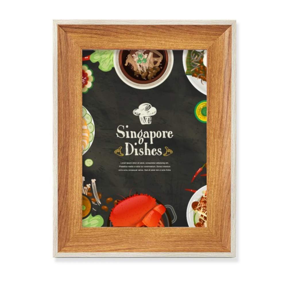 Plats de Singapour cadre photo bois pour decoration de bureau et cuisine