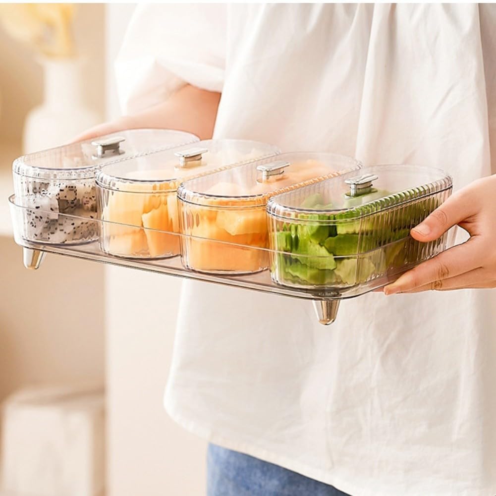 Bandeja Frutas con Tapa 31cm Plástico PET+ABS(White)
