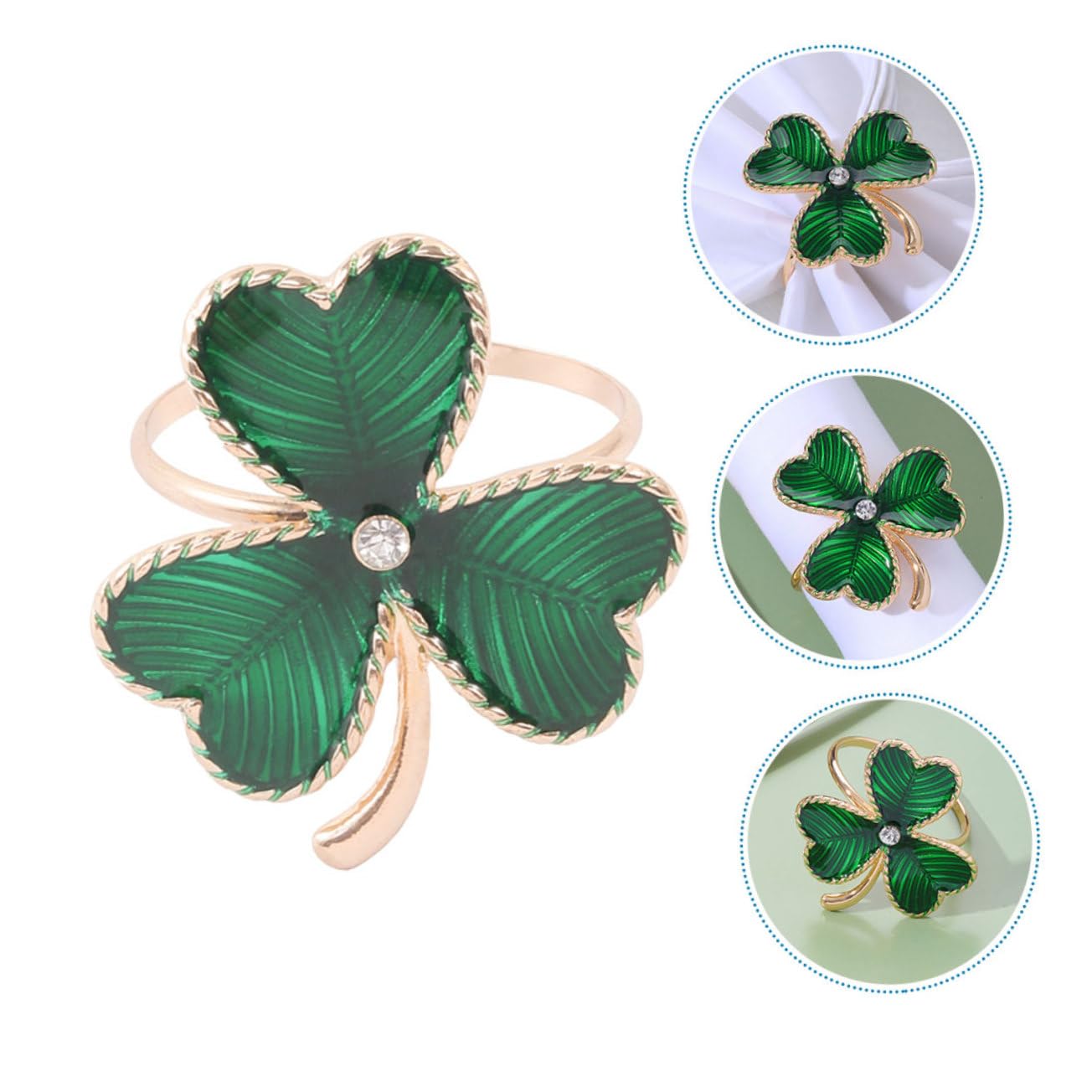 Zerodeko 12stücke Teiliges Aus Irischen Dreiblatt Serviettenringen Metallische Dekoration Für Patrick's Day Hochzeiten Feiern Und Festliche Anlässe Robuste Liebevolle Tischaccessoires