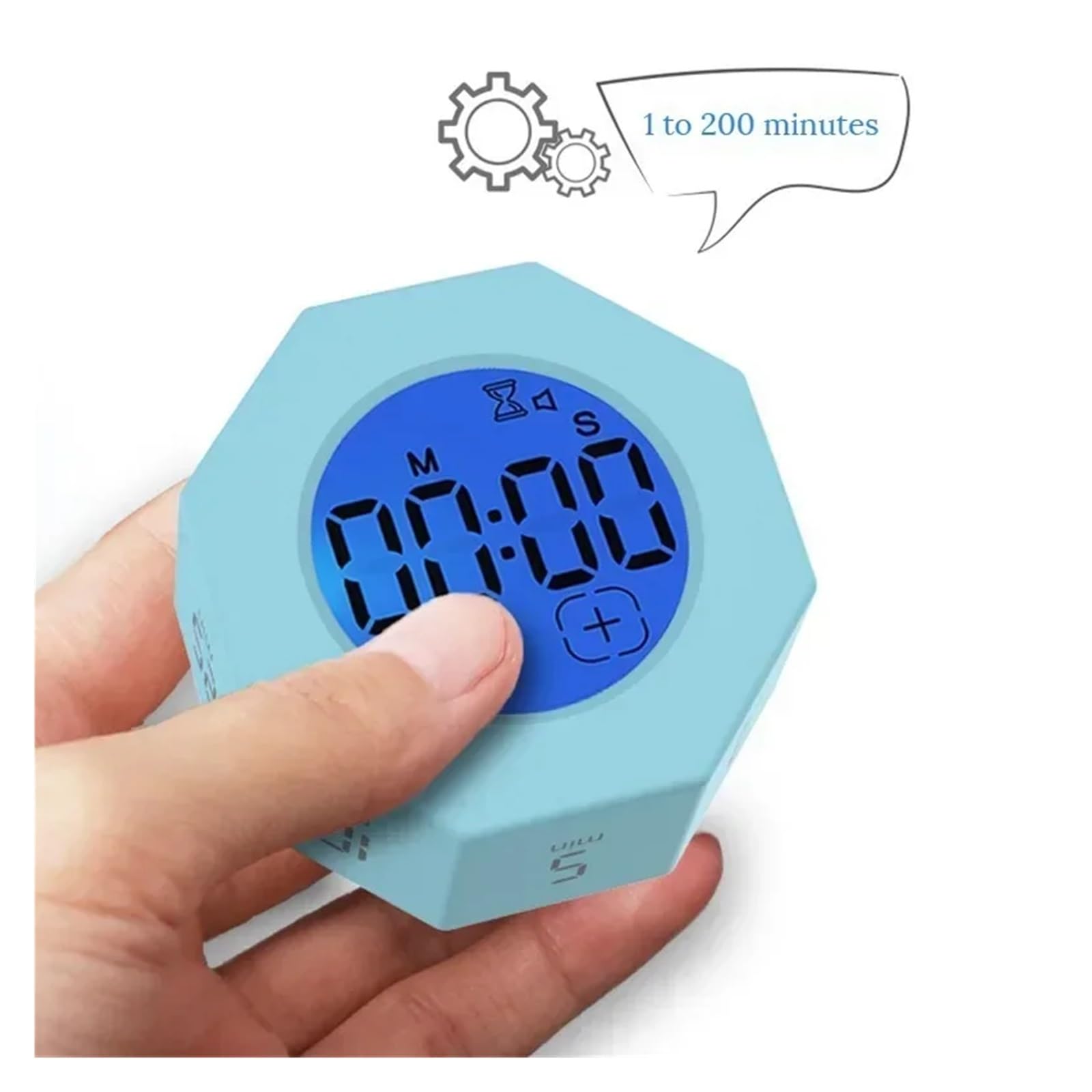 Temporizador, Temporizador con Sensor de Gravedad, minitemporizador Cocina Digital, Aprendizaje físico, visualización Giro específica, gestión del Tiempo(Blue)