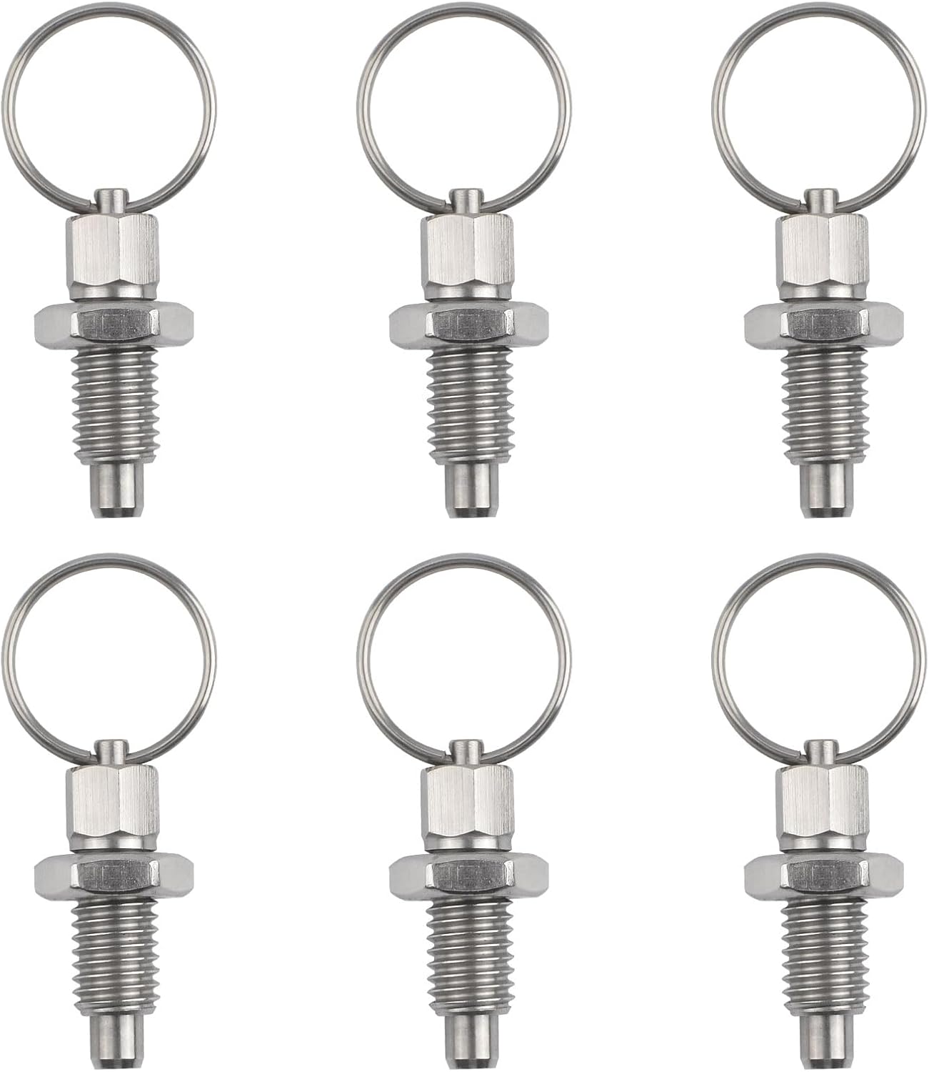 INCREWAY 6Pcs Spring Plunger with Pull Ring, M10 Quick