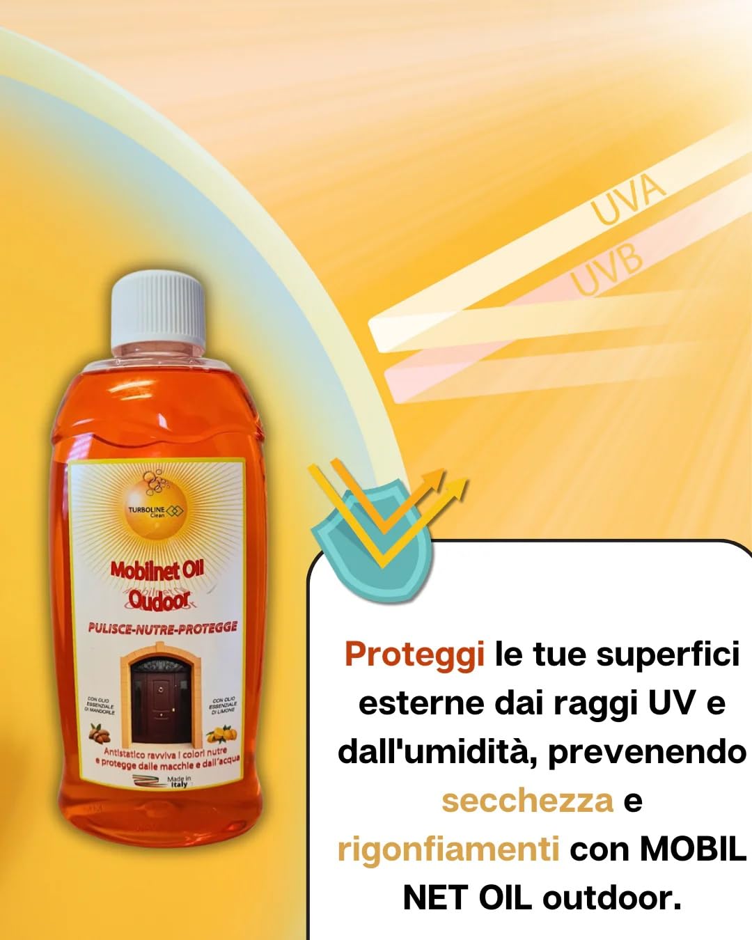 Olio Protettivo per Legno da Esterni 2x500 ml con Panno Incluso