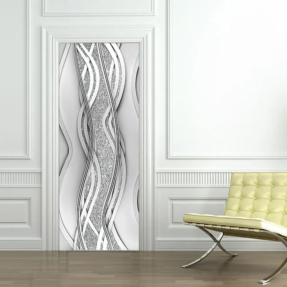 Couverture murale de porte pour cacher les defauts de frigo et garde-robe 3D