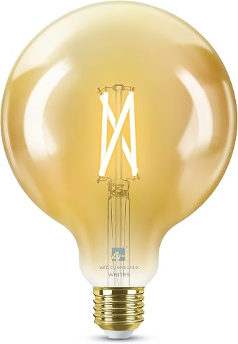 4lite Smart G125 E27 Amber Filament LED Bulb (7W) Dimmable 640lm 2000-5000K Tuneable White, Wi-Fi/Bluetooth Controlled with Screw Fitting - 4l1/8047 [Energy Class F]