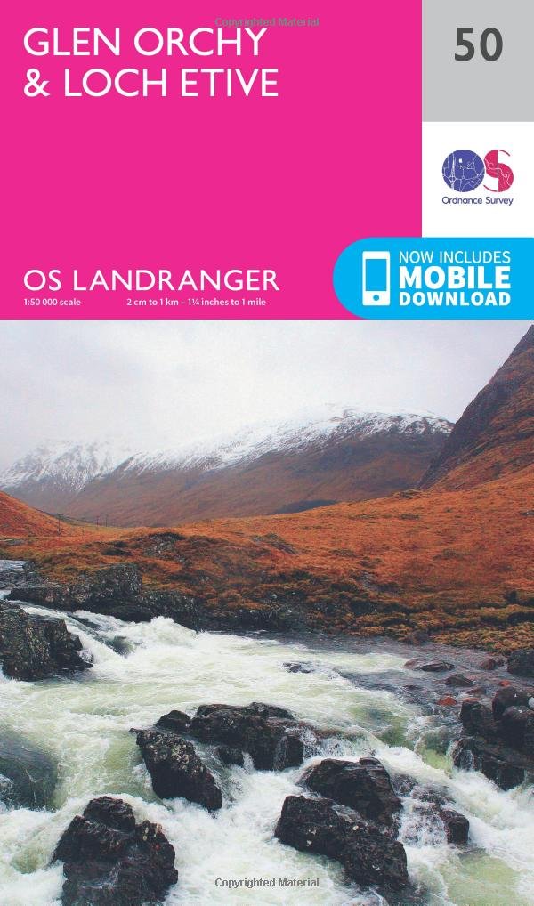 Ordnance Survey Black Landranger Map 050 Glen Orchy & Loch Etive Large