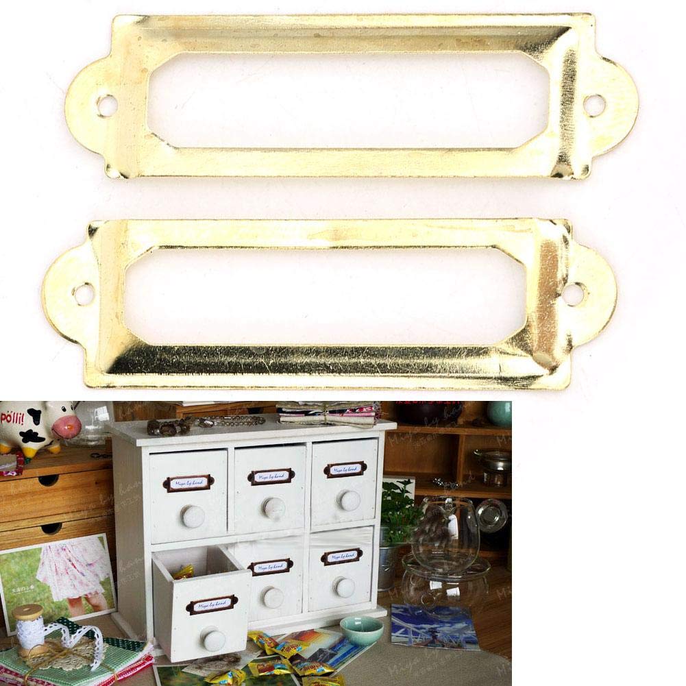 20 Pièces Bureau Bibliothèque Fichier Tiroir étiquette Tiroir Signes Tiroir étiquette Style Antique Porte-étiquette Nom Carte(Bronze Vert