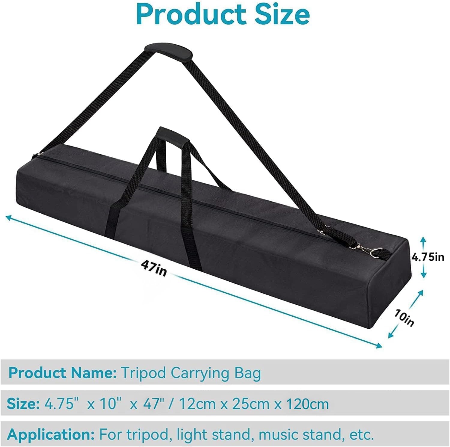 EMART Borsa per Treppiede, 120 cm Custodia per Treppiede Borsa | Tracolla Regolabile, Maniglia Resistente e Doppia , Adatto a Cernierastativi luci, Aste per Microfoni