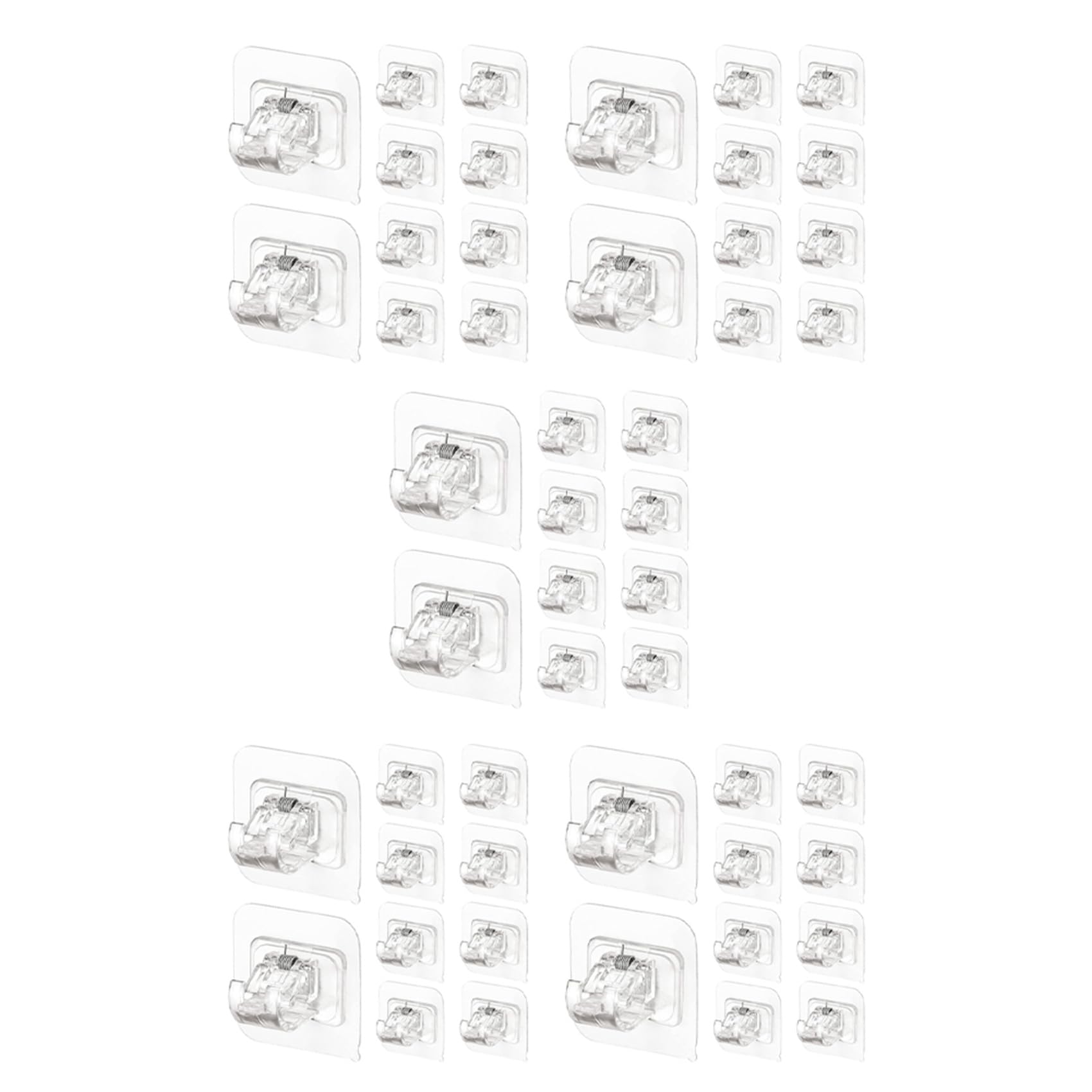 Hndhbfgrt Transparent 50Pcs Self Adhesive Curtain Rod Holders No Drill Curtain Rods Brackets No Drilling Nail Free Adjustable Hooks -2