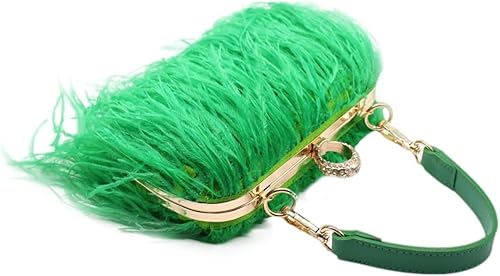 Miniatura 5 de Bolsas de noche de plumas de avestruz natural real para mujer, bolso esponjoso, bolso de mano de plumas para fiesta de boda