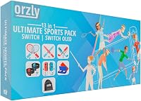 Orzly Nintendo Switch Kiegészítő Csomag - Teniszütő, Golfütő, Chambara Kard, Lábpánt és Joy-Con Markolat Hordtáskával - Fekete 8