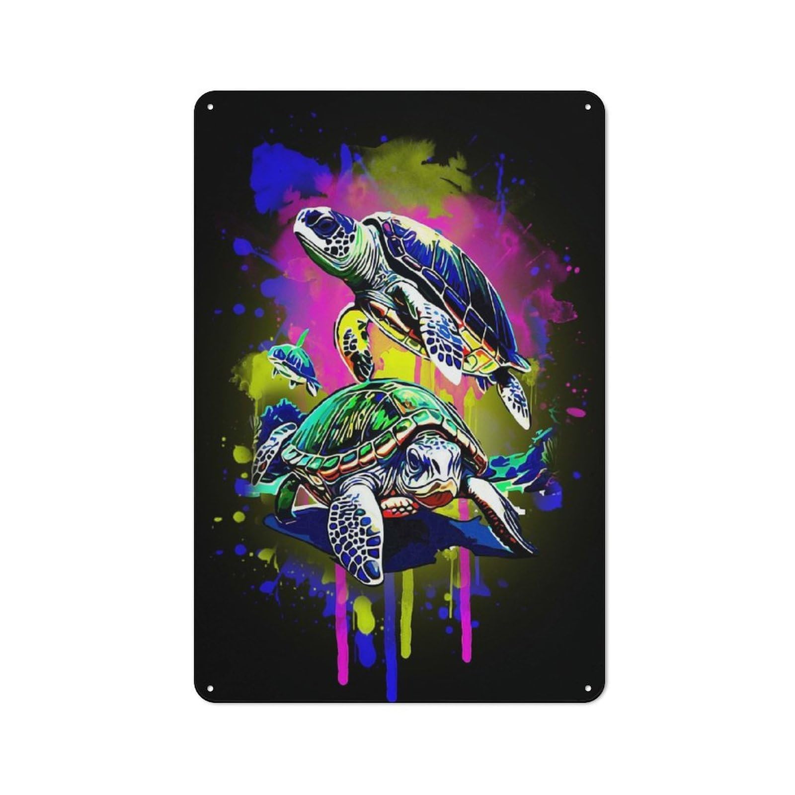 Junmoney Turtle Animals 1 Metal Sign 30X20cm With For Hallway Wall, Retro Decor, Autumn Home Decor For Collectors Of Metal Signs