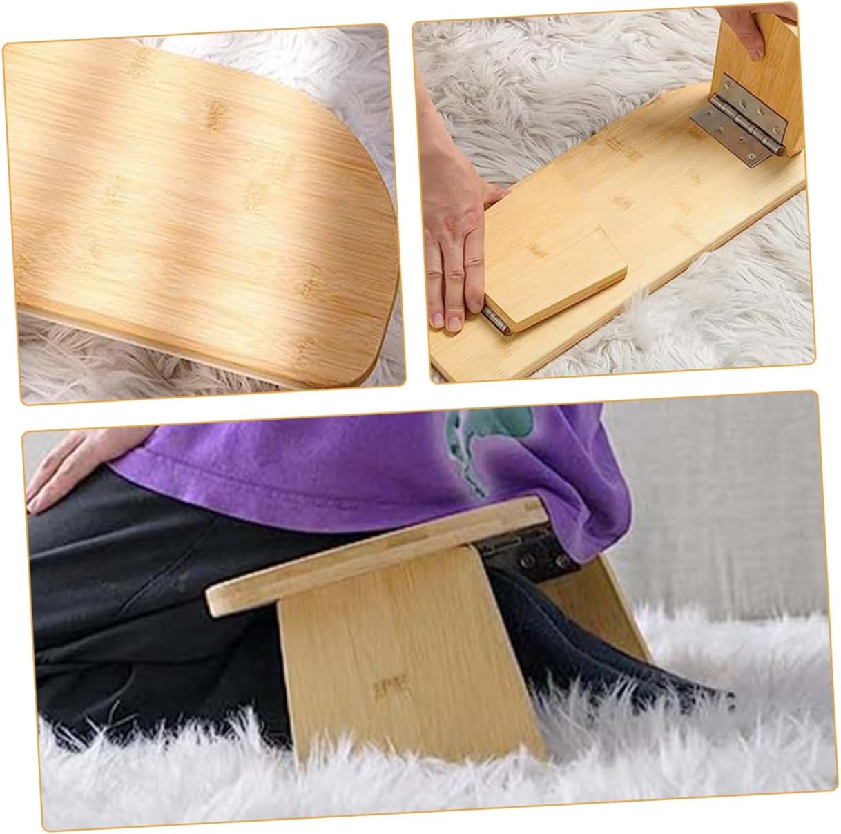 Meditation Stool Non- Zen Bench for Yoga Prayer Portable Folding Design Natural Texture for Comfortable Seating for Home Outdoor Use