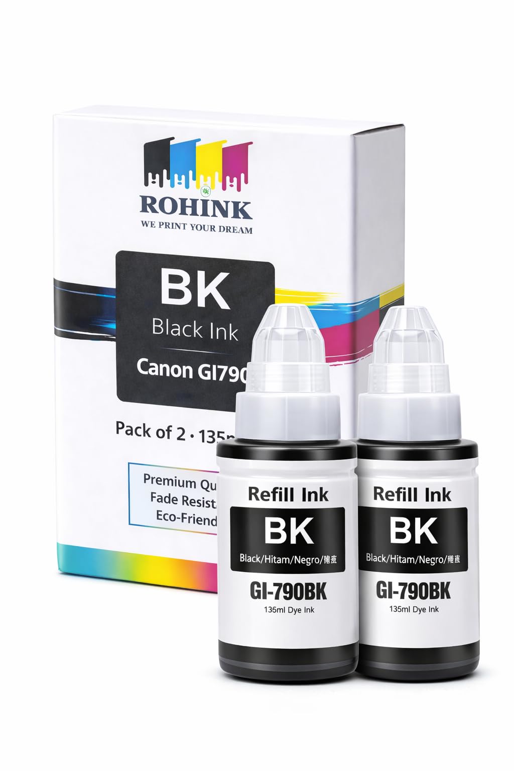 ROHINK GI-790 Black Ink Bottle Compatible Printer for Canon G1010 G2000 G2002 G2010 G2012 G3000 G3010 G3012 G4010 (135ml X 2 Black)-image-45