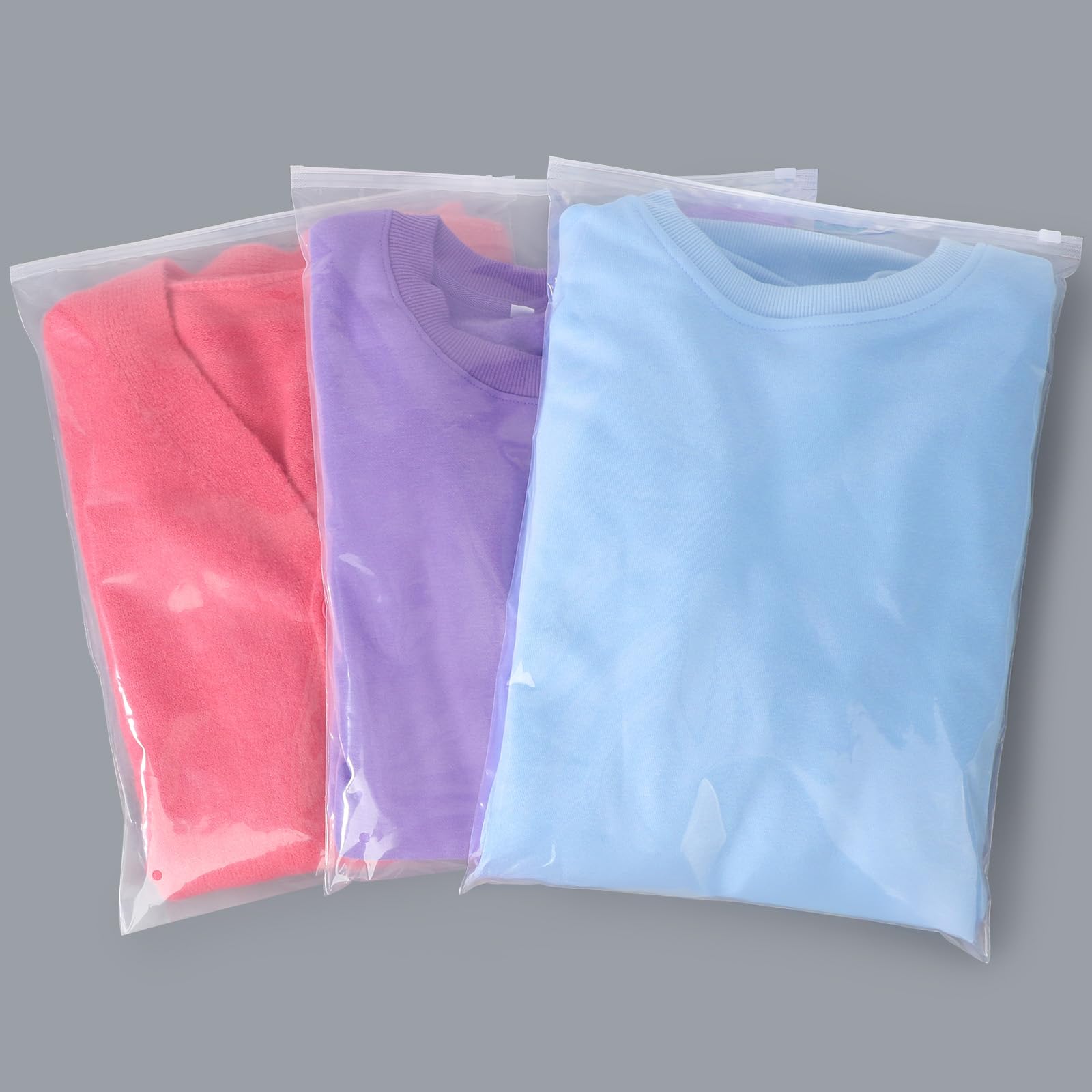 Svaldo Clothes Packing Bags, 25Pcs 30 * 40cm Clear Polythene Bags for Clothes, Resealable and Reusable, for Selling, Packaging, Moving House (With Vent Holes)