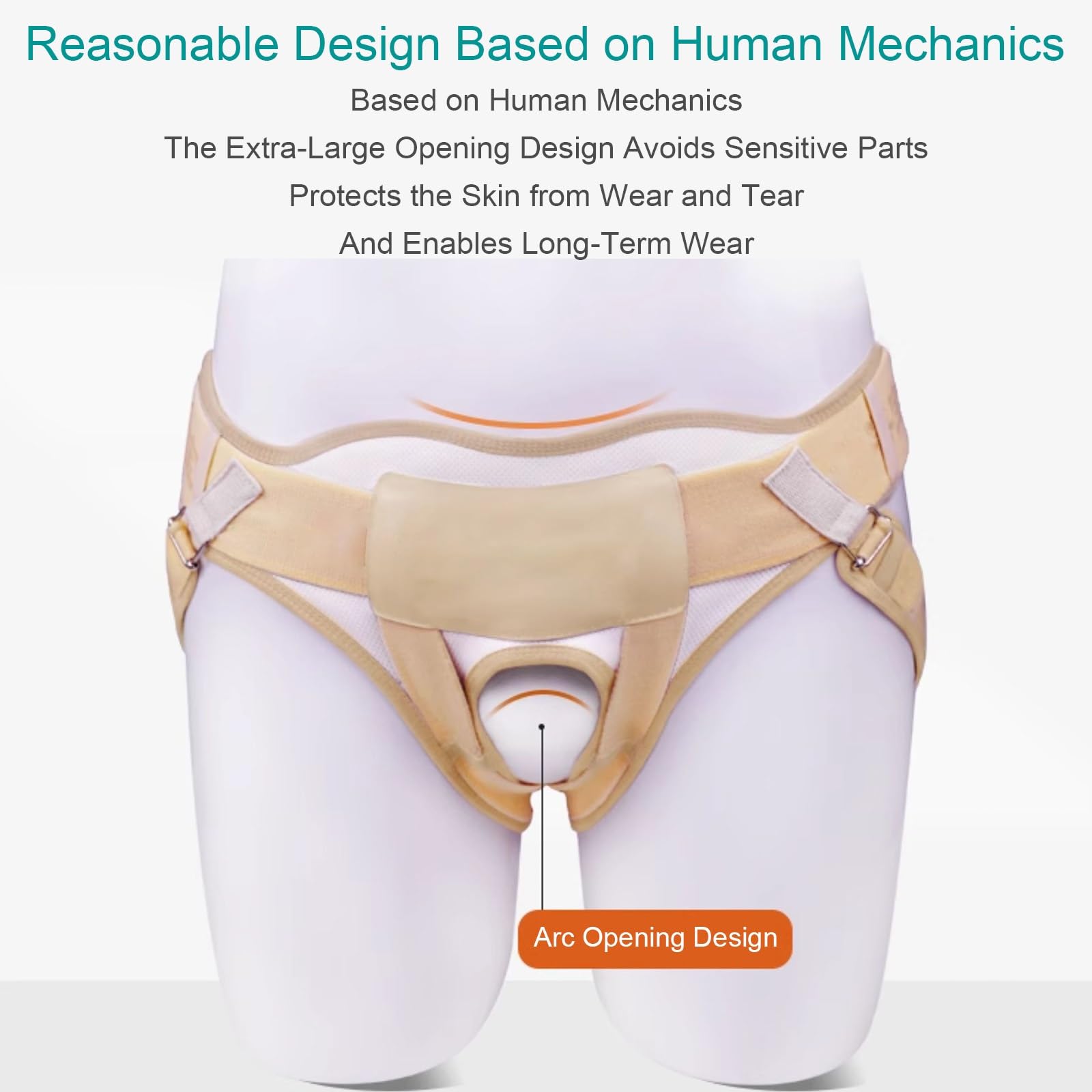 Braguero Hernia Inguinal Hombre y Mujeres, Cinturon Hernia Inguinal para Aliviar el Dolor con 4 Almohadillas de Compresión Extraíbles(Medium)