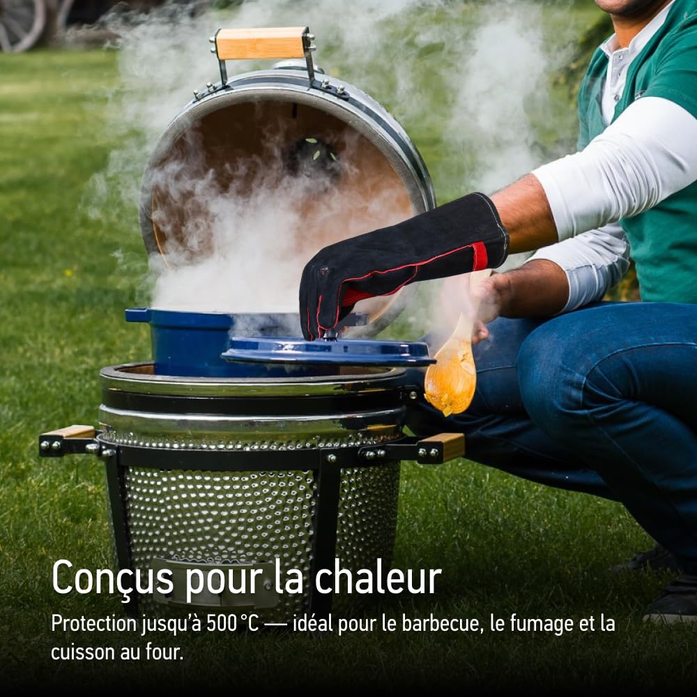 Gants de Barbecue Texas Club en Cuir, résistants aux températures élevées | Gants de Four résistants à la Chaleur, Protection Thermique pour Barbecue | Gants de Four fermes et résistants à la Chaleur
