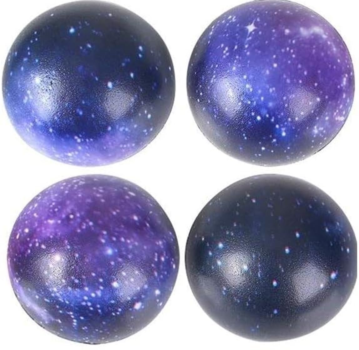 Galaxy Foam Stress Relief 2" Balls (4 Pack) Squeeze Relaxable Stress Relief for Kids and Adults Calming Figdet Toy Autism ADHD Fun Soft Toys for Party Favors (4 Balls)