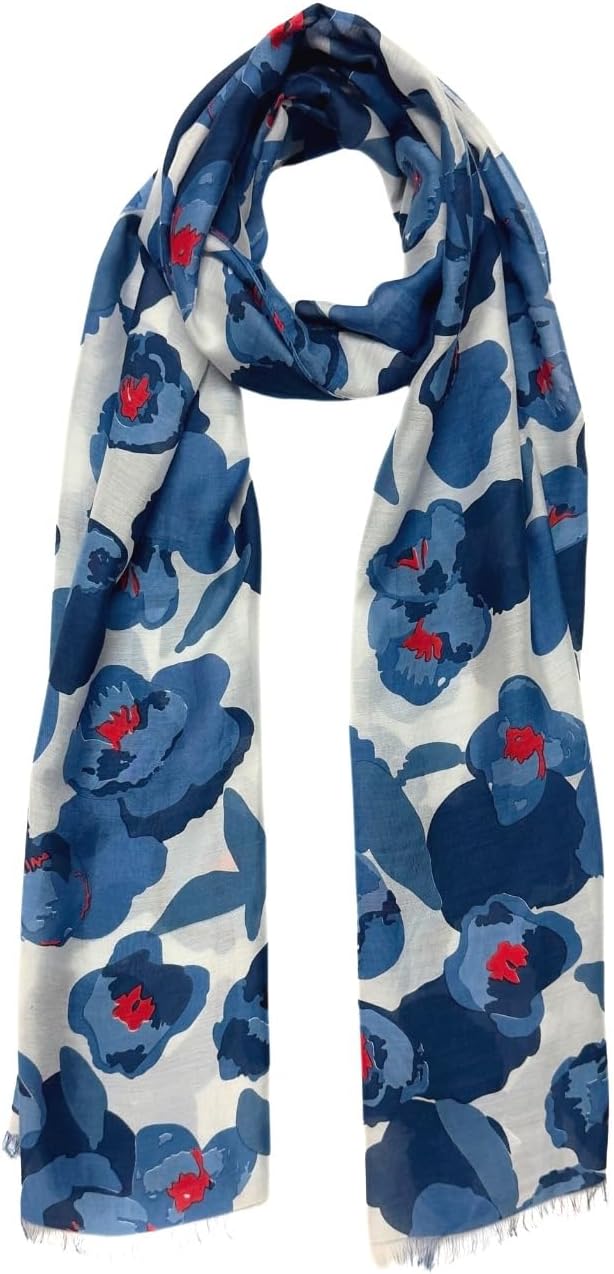 Humble Hilo Vector Art Fashion Scarf or Shawl Vibrant Colorful Patterned Lightweight Neckwear or Wrap for Women