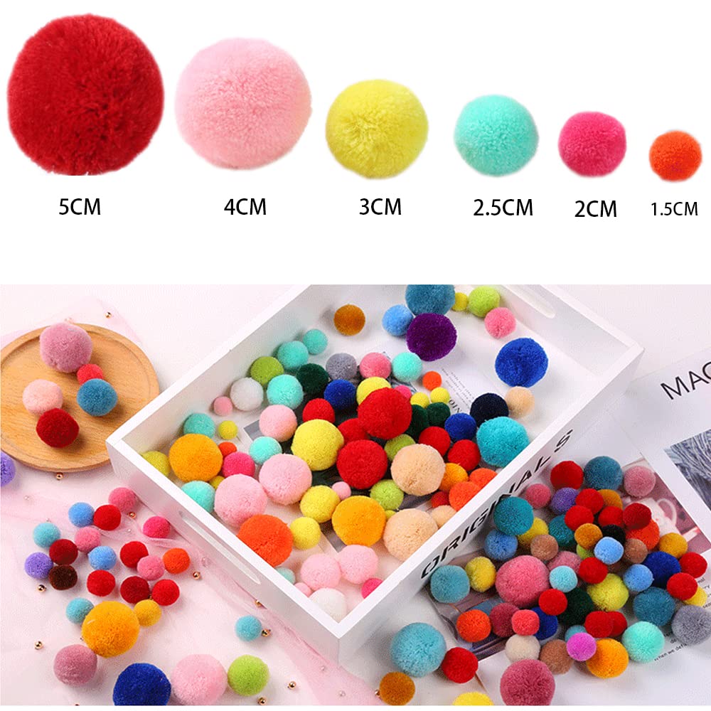 Wisafory 50 stuks, 50 mm grote pompons, kleurrijke pompons, pluche