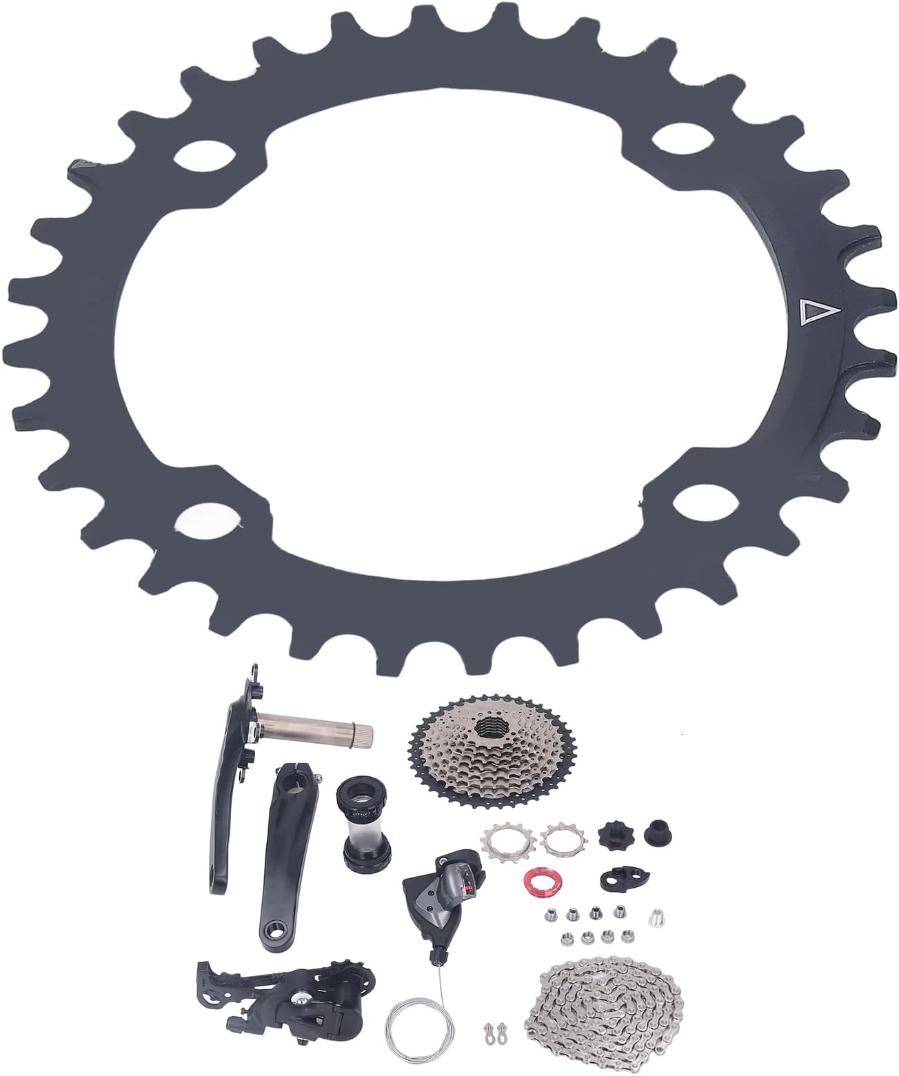 – 10 Speed Bike Groupset 42T Flywheel Bike Shift Kit Crank Shifter Rear Derailleur Chain Set (32T Chainring)