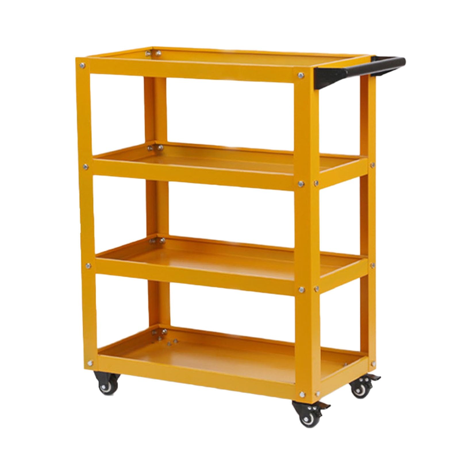 Tool Cart,4 Tier Rolling Tool Cart with Wheels,Heavy Duty Steel Utility Cart 660lbs Load Capacity for Garage Warehouse and Repair Shop (Color : Yellow)