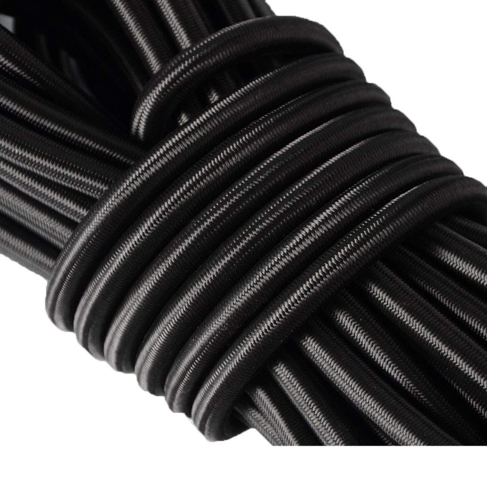 Garden Mile® 5 X 121,9 Cm Cordon élastique Robuste Avec Mousqueton à Dégagement Rapide | Sangle De Corde élastique Noire Et Jaune | Mousqueton En