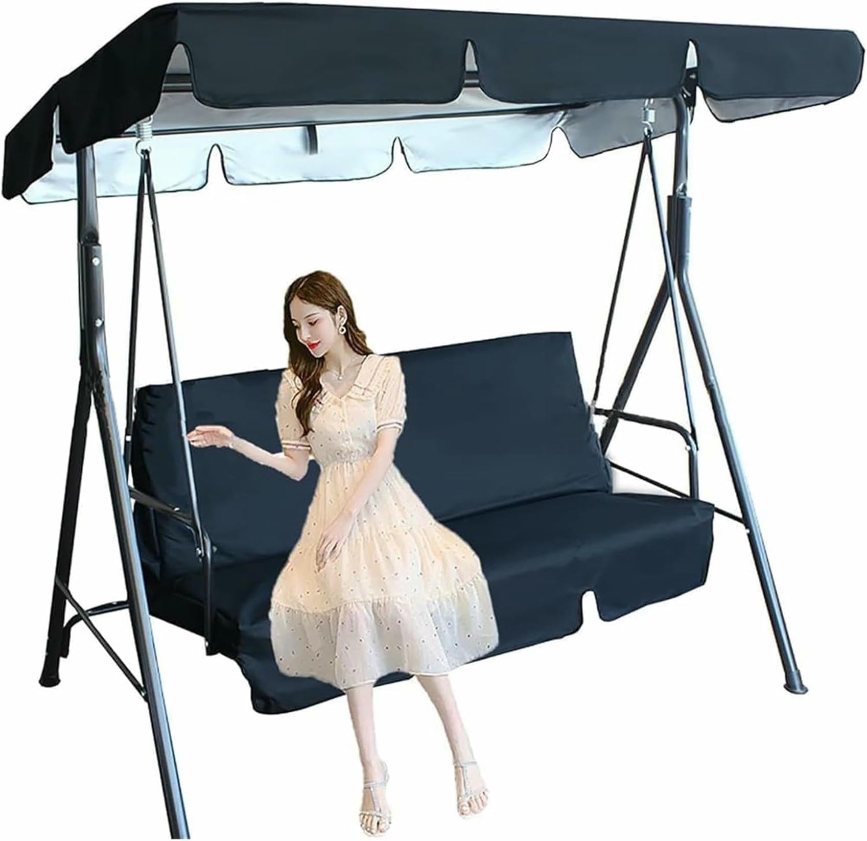 Housse de coussin imperméable pour balancelle en textile durable