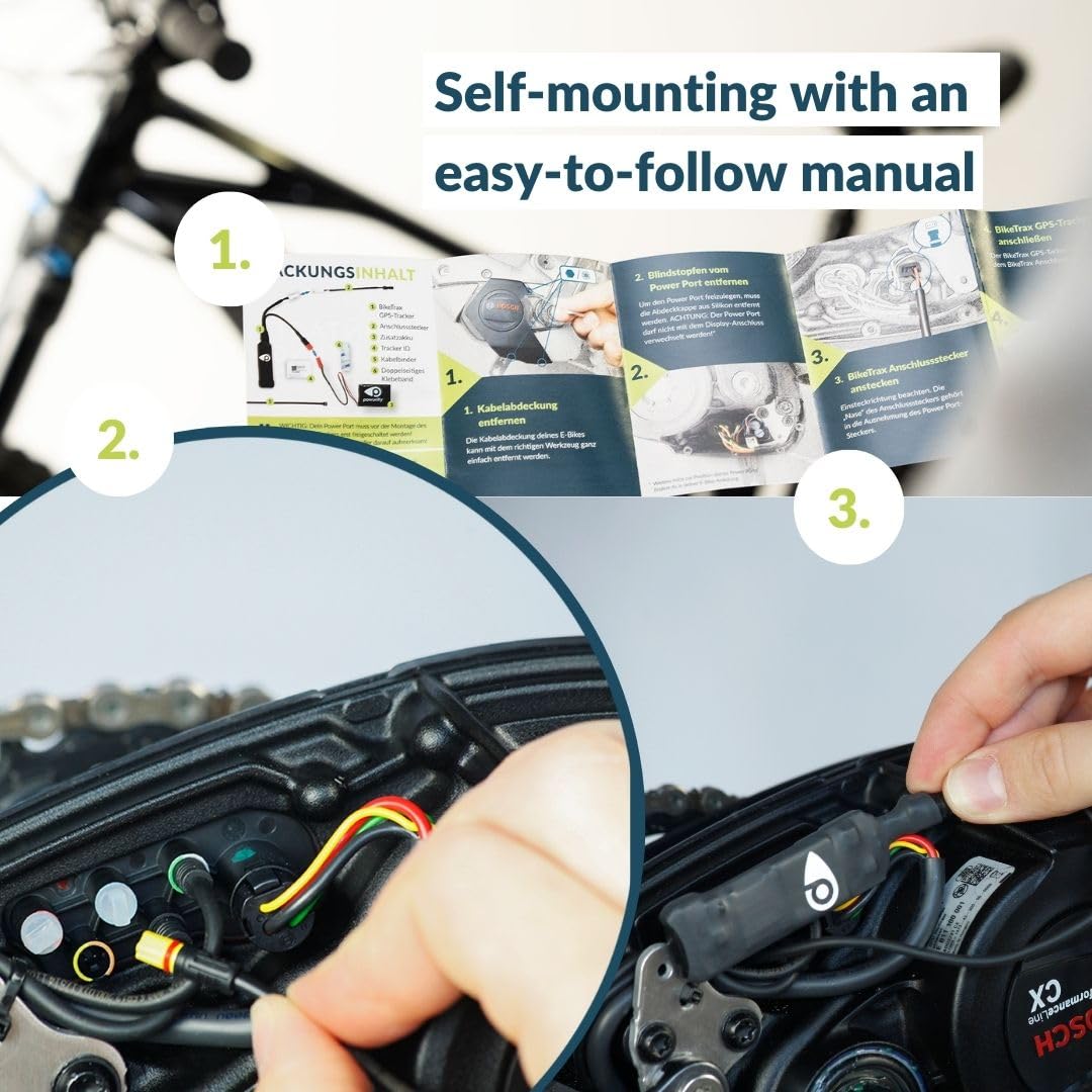 Localizzatore GPS per biciclette elettriche, compatibile con Yamaha Serie 1, trasmissione GPS senza lacune in Europa, antifurto, monitoraggio in tempo reale con app per cellulare, SIM e batteria