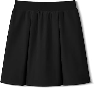 Girls School Uniform Pleated Pull-on Scooter Skirts with Undershorts Kids Skorts with Pockets
