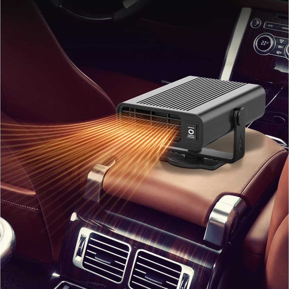 12V 12W 2 en 1 Calentador de automóvil Ventilador de automóvil eléctrico Descongelador de ventana Desempañador de ventana Rotación de 360 ​​​​°