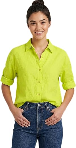 Women's Hot Pink Cotton Blend Regular Fit Casual Shirt | Full Sleeves with Roll-up Tab | Solid Button-Down Tunic Top for W...